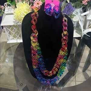 Sassy Jones Zara Chainlink Necklace and Earring Set